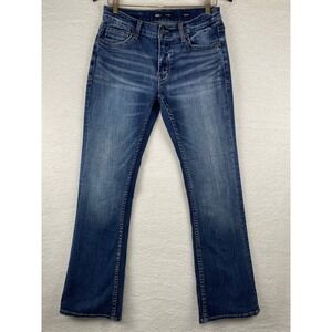 BKE Fulton Mens Bootcut Jeans Medium Wash Stretch Denim 30x34 Blue